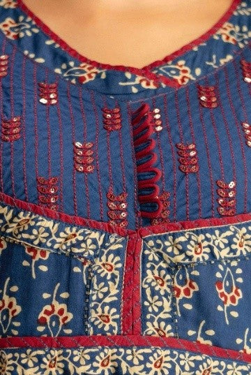 Anarkali Ajrakh Set