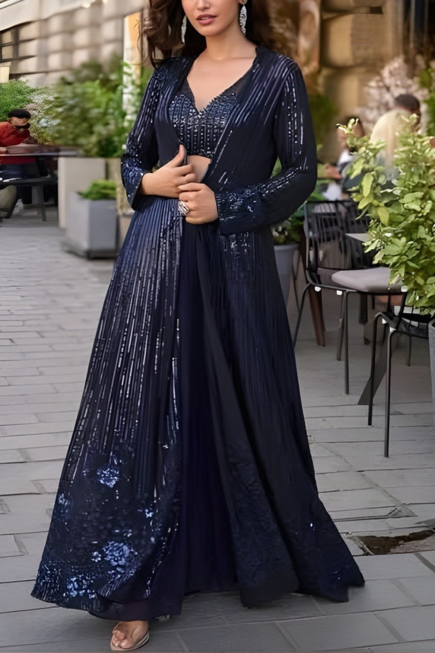 RUBAL Midnight Elegance Sequins Gown Set