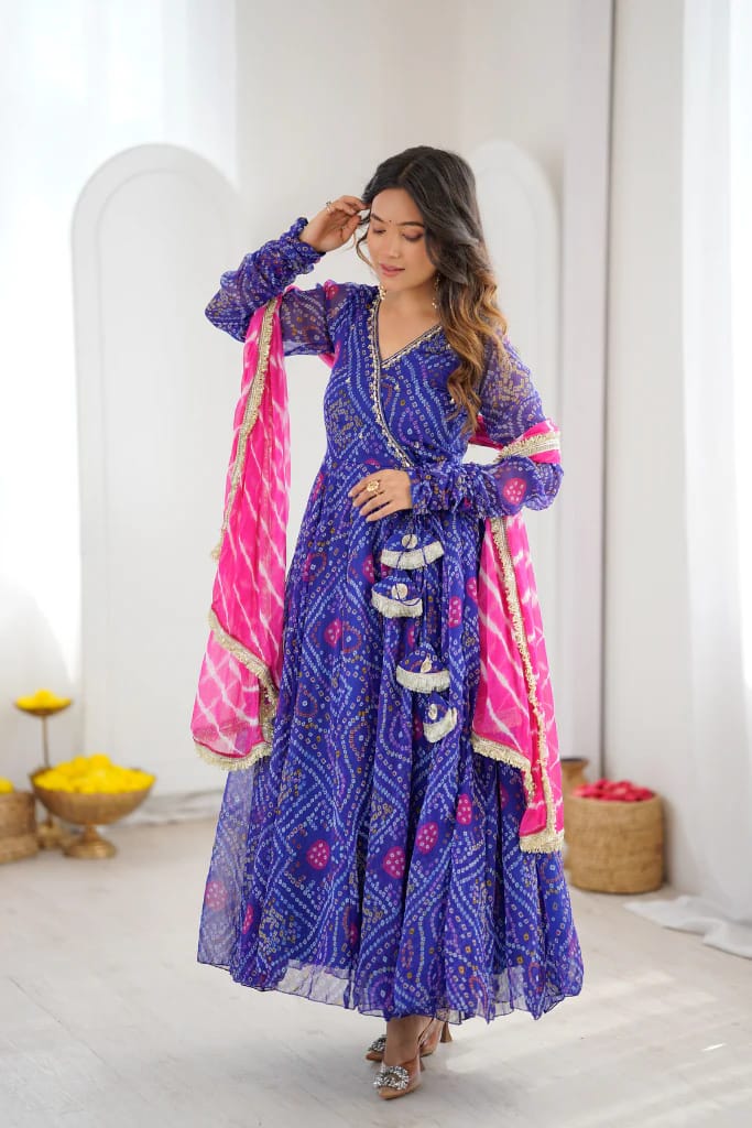 SAANVI Bandhani Anarkali
